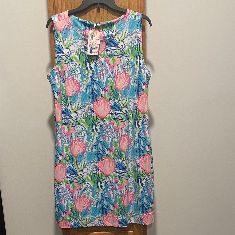 Lulu-B Vibrant Floral Mini Dress - Pink and Blue.